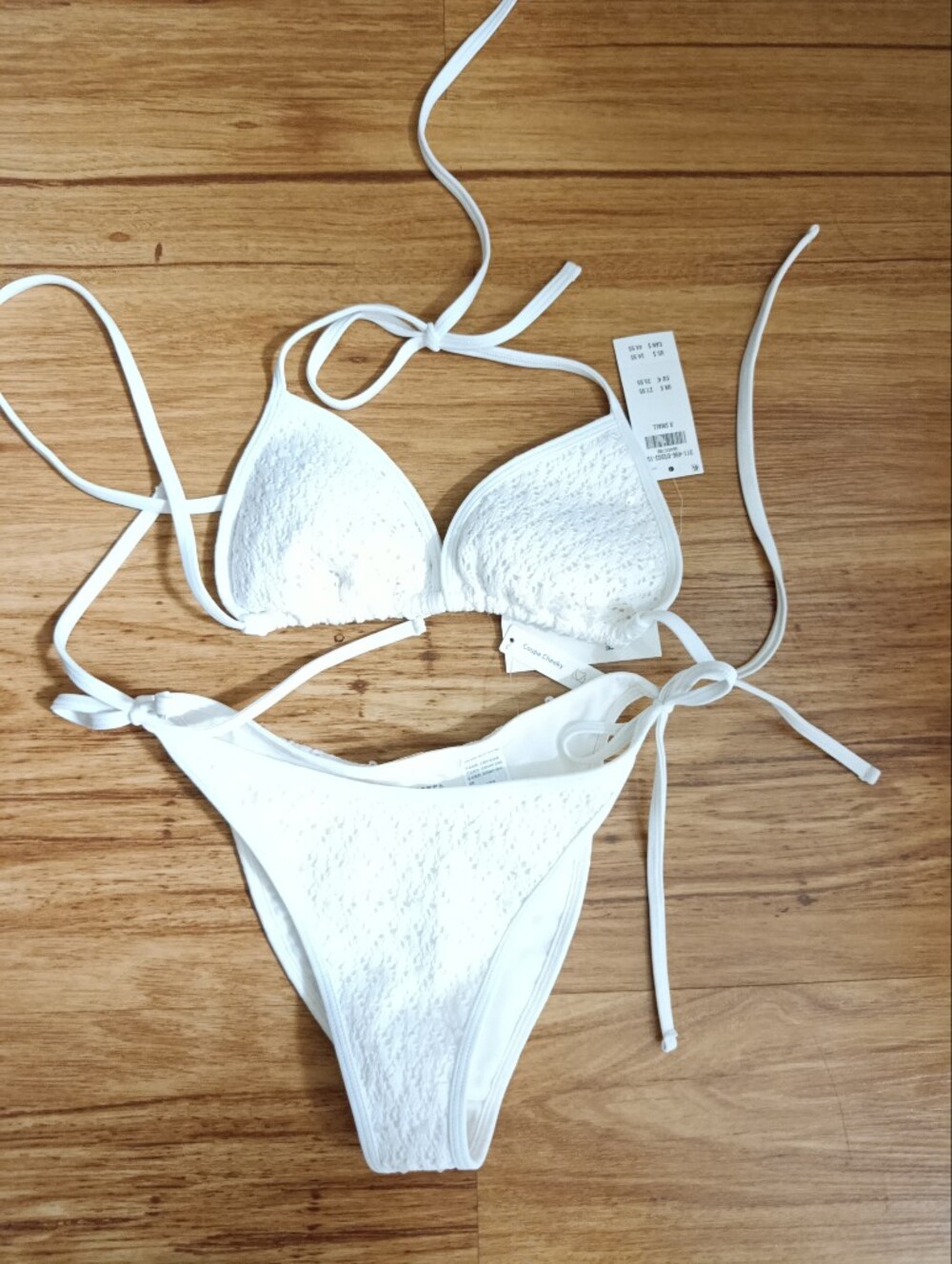 Hollister White Lace Triangle Bikini Set Size XS